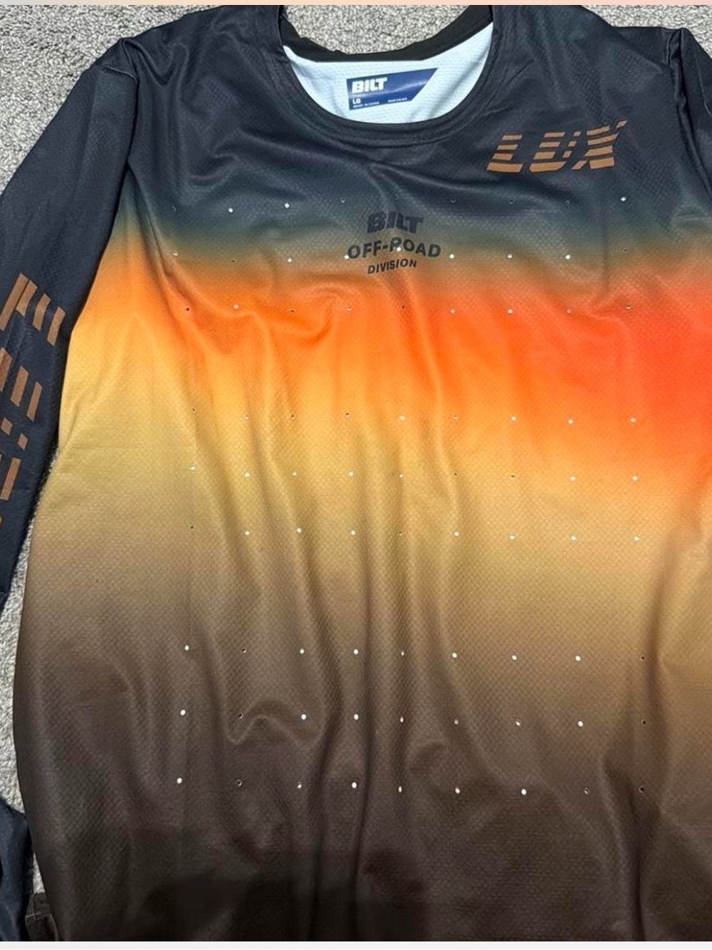 Men’s ' Off-Road Gradient Long Sleeve Shirt - Black/Orange